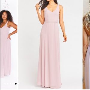 Jenn Maxi Dress - Neutral Mauve Chiffon with belt